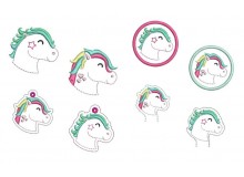 Stickserie - Pferd Pferdekopf - mit ITH Stifteaufsatz & Anhänger